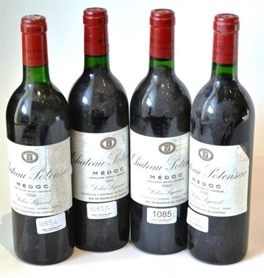 Lot 1085 - Chateau Pontensac 1986, Medoc (x3); Chateau Pontensac 1985, Medoc (four bottles) U: into neck