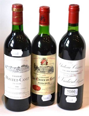 Lot 1086 - Chateau Pontet-Canet 1982, Pauillac; Chateau La Croix-de-Gay 1982, Pomerol; Chateau Cissac...