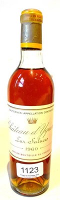 Lot 1123 - Chateau d'Yquem 1960, Sauternes, half bottle U: upper/top shoulder, cork slightly raised