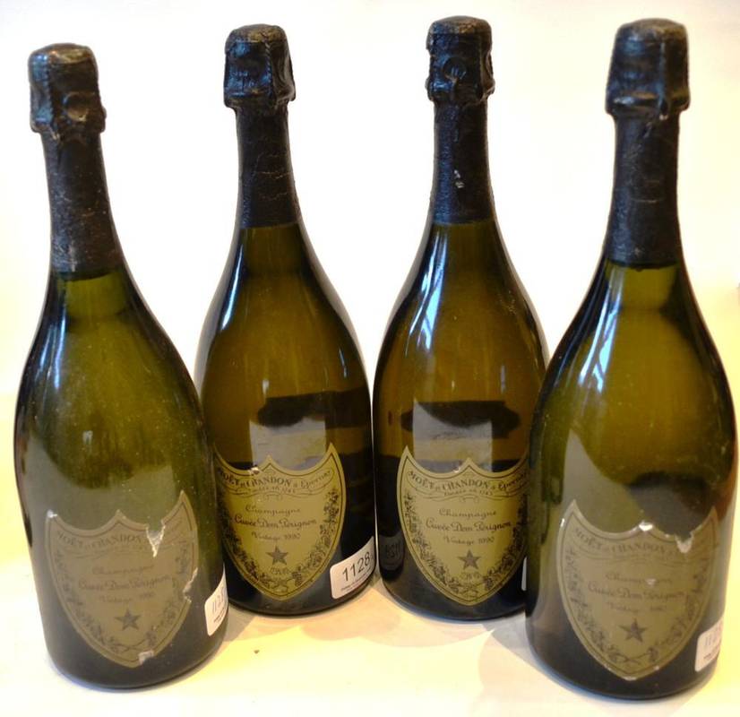 Lot 1128 - Dom Perignon 1980, vintage champagne (x2); Dom Perignon 1990, vintage champagne (x2) (four bottles)