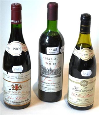 Lot 1148 - Paul Jaboulet Aine Chateauneuf-du-Pape Les Cedres 1989, Rhone; Alain Paret Saint-Joseph Les...