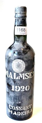 Lot 1168 - Cossart Gordon Malmsey 1920, vintage Madeira U: into neck, just