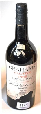 Lot 1175 - Graham 1968, vintage port U: torn label