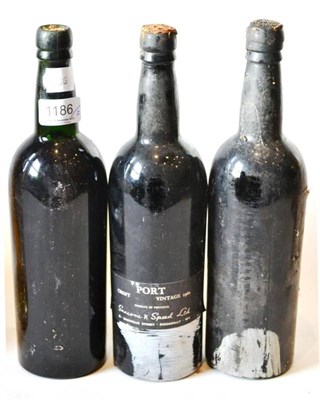 Lot 1186 - Taylor 1955, vintage port; Croft 1960, vintage port; Unknown, presumed vintage port (three bottles)