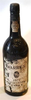 Lot 1192 - Warre 1977, vintage port U: into neck, soiled label