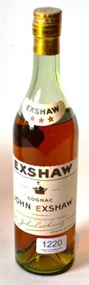 Lot 1220 - John Exshaw Three Star Cognac, circa 1960's, 70°  U: 7.25cm