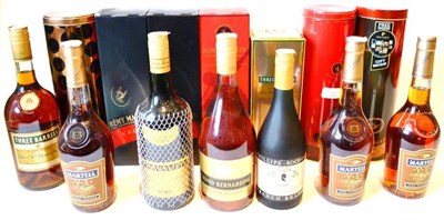 Lot 1224 - A Mixed Parcel of Cognac & Brandy Including: Remy Martin VSOP (x6); Martell VS (x2) etc...