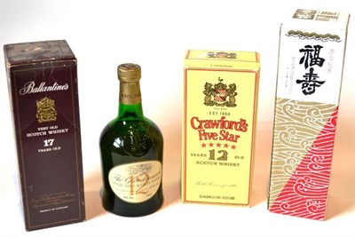 Lot 1249 - Ballantines 17 Year Old, 1980's old style label and carton, 75cl, 43°; The Glendronach 12 Year...