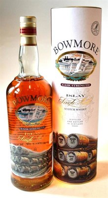 Lot 1253 - Bowmore Cask Strength, 1990's, screen printed label, litre, 56%, in original carton