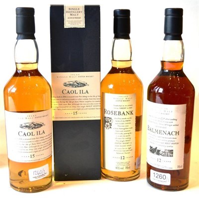 Lot 1260 - Flora & Fauna Series: Rosebank 12 Year Old, 70cl, 43%; Balmenach 12 Year Old, 70cl, 43%; Caol...