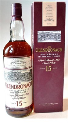 Lot 1266 - Glendronach 15 Sherry Cask, old style label, litre, 40%, in original carton