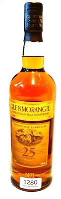 Lot 1280 - Glenmorangie 25 Year Old, Single Highland Malt Scotch Whisky, 75cl, 43%