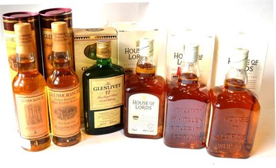 Lot 1285 - House of Lords, De Luxe Scotch Whisky, 70cl, 40%, in original carton (x3); Glenmorangie 10 Year...