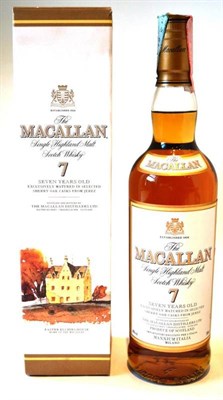 Lot 1300 - Macallan 7 Year Old, Single Highland Malt Scotch Whisky, old style cream label and carton, imported