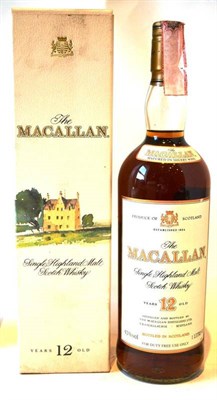 Lot 1307 - Macallan 12 Year Old, Single Highland Malt Scotch Whisky, old style cream label and carton,...