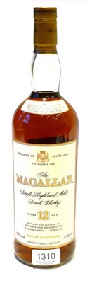 Lot 1310 - Macallan 12 Year Old, Single Highland Malt Scotch Whisky, old style cream label and carton,...