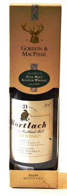 Lot 1324 - Mortlach 21 Year Old, matured and bottled by Gordon & Macphail, 70cl, 40%, in original carton