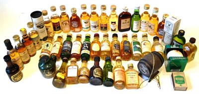 Lot 1347 - A Good Collection of Over 100 Single Malt and Blended Whisky Miniatures Including; The Macallan...