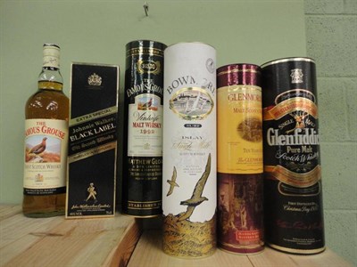 Lot 1357 - A Mixed Parcel of Whisky Including: Bowmore Surf, litre; Glenfiddich, litre; Glenmorangie 10...