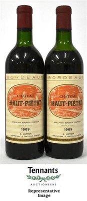 Lot 1030 - Chateau Haut Pietat 1969 (x12) (twelve bottles) U: 10x upper shoulder, 2x mid shoulder