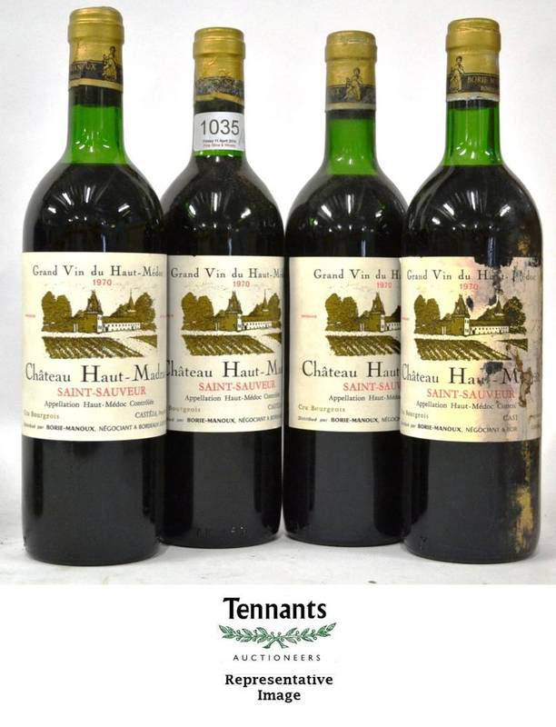 Lot 1035 - Chateau Haut-Madrac 1970, Medoc (x12) (twelve bottles) U: all upper shoulder