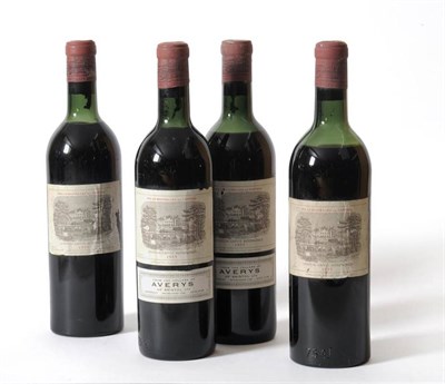 Lot 1048 - Chateau Lafite Rothschild 1955, Pauillac (x4) (four bottles) U: 2x upper shoulder 2x mid...