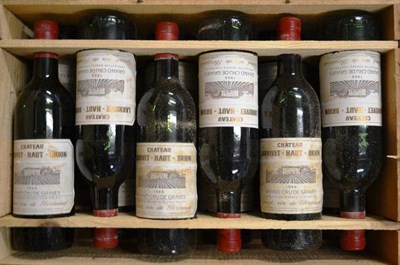 Lot 1057 - Chateau Larrivet Haut-Brion 1966, Pessac Leognan, owc (twelve bottles) U: some bin soiled...