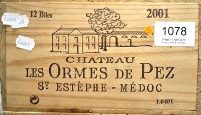 Lot 1078 - Chateau Les Ormes-de-Pez 2001, St Estephe, owc (twelve bottles)