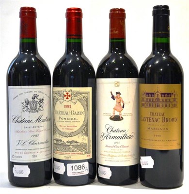 Lot 1086 - Chateau Montrose 1993, St-Estephe; Chateau d' Armailhac 1995, Pauillac; Chateau Gazin 1992,...