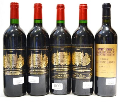 Lot 1090 - Chateau Palmer 1995, Margaux (x2); Chateau Palmer 1998, Margaux (x2); Chateau Cantenac-Brown...