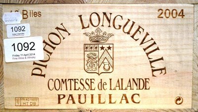 Lot 1092 - Chateau Pichon Longueville Comtesse de Lalande 2004, Pauillac, owc (twelve bottles)