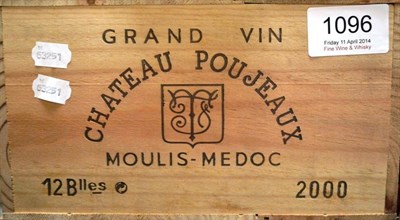 Lot 1096 - Chateau Poujeaux 2000, Moulis-en-Medoc, owc (twelve bottles)