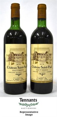 Lot 1100 - Chateau Saint Paul 1976, Montagne St Emilion (x12) (twelve bottles) U:9x upper/top shoulder, 3x...