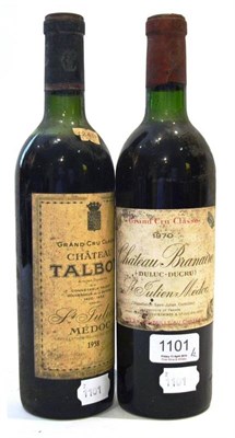 Lot 1101 - Chateau Talbot 1958, Saint-Julien; Chateau Branaire-Ducru 1970, Saint-Julien (2) U: mid...