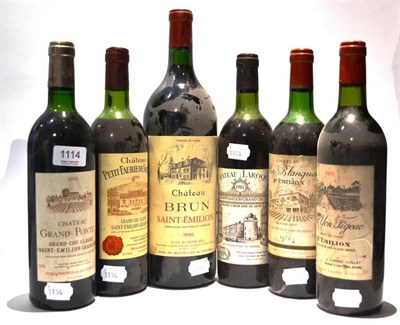 Lot 1114 - St Emilion Comprising: Petit Faurie de Soutard 1980; Chateau Laroque 1983; Chateau Grand Pontet...