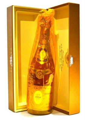 Lot 1180 - Louis Roederer Cristal 1986, vintage champagne, in original presentation case U: 1cm inverted