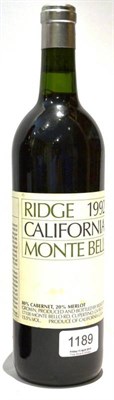 Lot 1189 - Ridge Vineyards Monte Bello 1992, Santa Cruz Mountains U: into neck