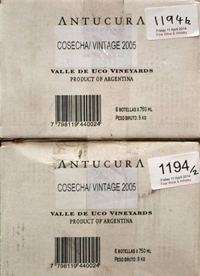 Lot 1194 - Antucura Gran Vin 2005, Vista Flores, Argentina (twelve bottles)