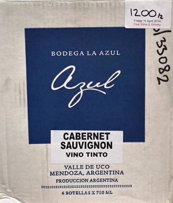 Lot 1200 - La Azul Cabernet Sauvignon 2012, Valle de Uco, Mendoza, Argentina (twelve bottles)