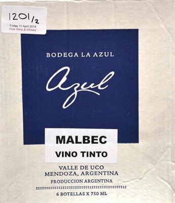 Lot 1201 - La Azul Malbec 2012, Valle de Uco, Mendoza, Argentina (twelve bottles)