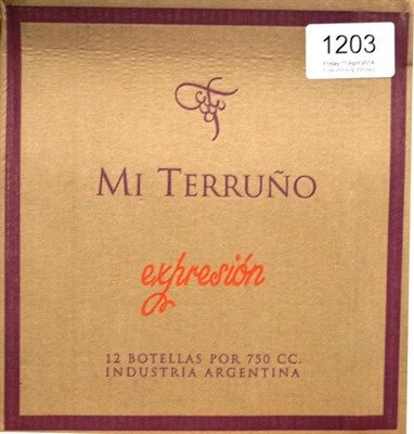 Lot 1203 - Mi Terruno Expression Malbec 2012, Lujan de Cuyo, Argentina (twelve bottles)