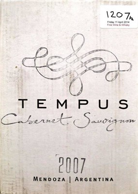 Lot 1207 - Tempus Alba 'Tempus' Cabernet Sauvignon 2007, Lujan de Cuyo, Mendoza (twelve bottles)