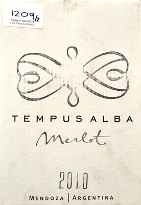 Lot 1209 - Tempus Alba 'Tempus' Merlot 2010, Lujan de Cuyo, Mendoza(twelve bottles)