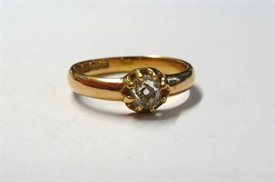 Lot 52 - An 18 Carat Gold Diamond Solitaire Ring, the old cut diamond held in a yellow eight claw setting to