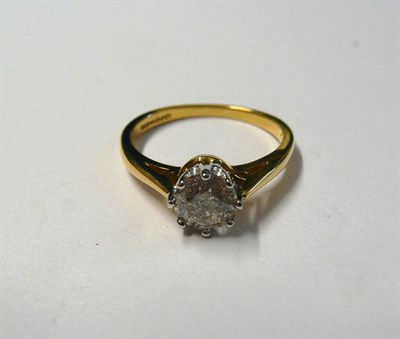 Lot 142 - An 18 Carat Gold Diamond Solitaire Ring, the round brilliant cut diamond in a white eight claw...