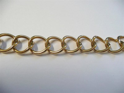 Lot 10 - A 9 Carat Gold Curb Link Chain, retailed by Rosemary Hetherington, the wide curb links to a t...