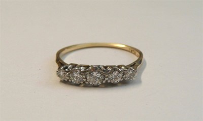 Lot 44 - A Diamond Five Stone Ring, the graduated round brilliant cut diamonds in white claw settings,...