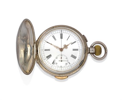 Lot 116 - A Full Hunting Cased Minute Repeating Chronograph Pocket Watch, circa 1900, lever movement with two