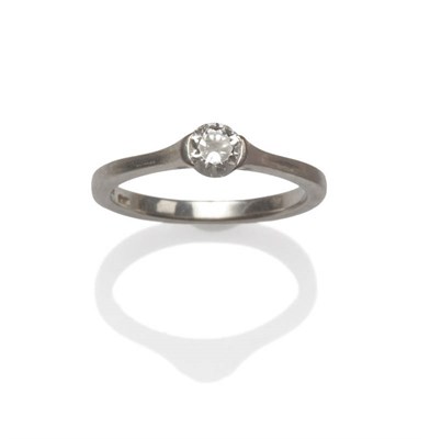 Lot 133 - A Platinum Diamond Solitaire Ring, by David M Robinson, the round brilliant cut diamond in a...