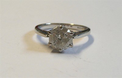 Lot 189 - An 18 Carat White Gold Diamond Solitaire Ring, the round brilliant cut diamond in a six claw...